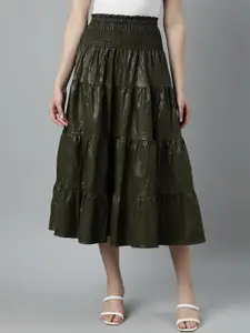 SHOWOFF Tiered Midi Skirts