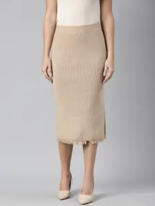 SHOWOFF Self-Design Straight Midi Skirt
