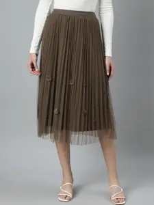 SHOWOFF Embellished Flared Midi Skirts