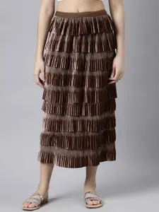 SHOWOFF Self-Design Tiered Midi Skirt