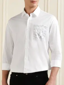 Karl Lagerfeld Spread Collar Long Sleeves Cotton Formal Shirt