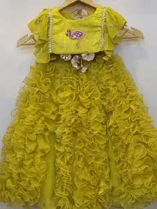 BAESD Girls Embroidered Silk & Georgette Lehenga With Blouse