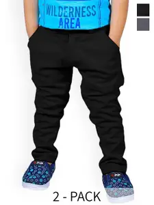 BAESD Boys Pack Of 2 Slim Fit Mid-Rise Easy Wash Chinos Trousers