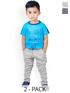 BAESD Boys Pack Of 2 Slim Fit Mid-Rise Easy Wash Chinos Trousers