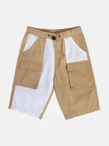 MINI KLUB Boys Colourblocked Mid-Rise Pure Cotton Shorts