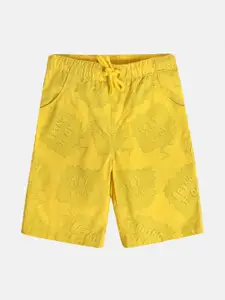 MINI KLUB Boys Conversational Printed Mid-Rise Pure Cotton Shorts