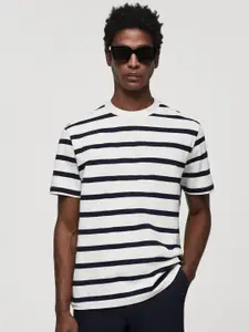 MANGO MAN Pure Cotton Striped T-shirt