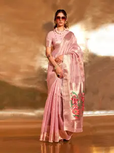 elora Ethnic Motifs Woven Design Zari Tissue Paithani Saree
