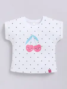 Ginie Girls Polka Dot Printed Extended Sleeves Top