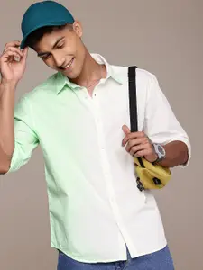 WROGN Men Tie & Dye Pure Cotton Casual Shirt