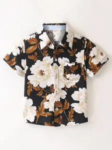CrayonFlakes Boys Floral Printed Short Sleeves Casual Shirt