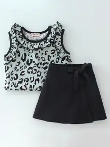 CrayonFlakes Girls Printed Top with Shorts