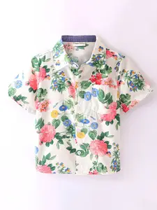 CrayonFlakes Boys Floral Opaque Printed Casual Shirt