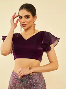 Soch Organza Short Sleeves Saree Blouse