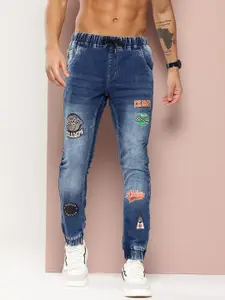 Harvard Men Printed Stretchable Slim Fit Jogger Style Jeans