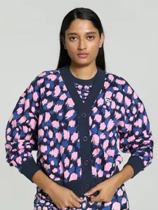 Puma DOWNTOWN Kitten Printed Relaxed Fit Cotton Cardigan Sweater