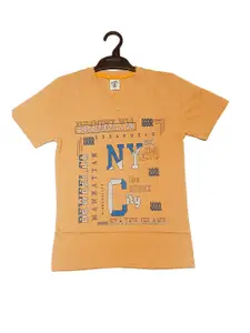 BAESD Boys Typography Printed V-Neck T-shirt