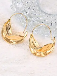 KARATCART Gold-Plated Contemporary Half Hoop Earrings