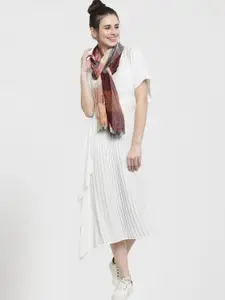 J Style Checked Frayed Scarf