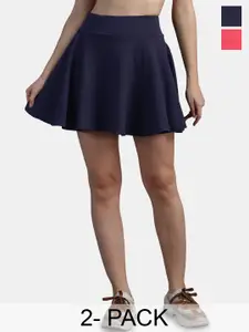 N-Gal 2Pcs Stretchable Flared Skater Mini Skirt