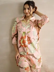 FLAVIA CREATION Women Pure Cotton Floral Printed Night suit