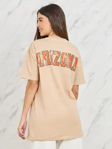 Styli Women Oversized Acid Wash City Print Drop Shoulder Longline T-Shirt