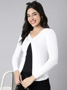 SHOWOFF Ribbed Acrylic Button Shrug