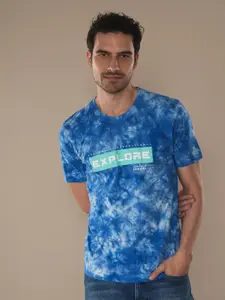 Crocodile Abstract Printed Round Neck Cotton Slim Fit T-shirt