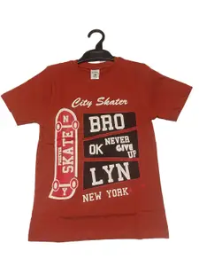 BAESD Boys Typography Printed T-shirt
