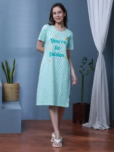 Slumber Jill Printed Pure Cotton T-shirt Nightdress