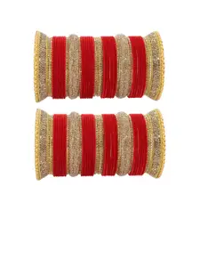 LAVAZZA Set Of 80 Crystal-studded Chuda Bangles