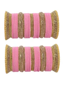 LAVAZZA Set Of 80 Crystal-studded Chuda Bangles