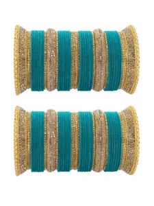 LAVAZZA Set Of 80 Crystal-studded Chuda Bangles