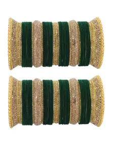 LAVAZZA Set Of 80 Crystal-studded Chuda Bangles