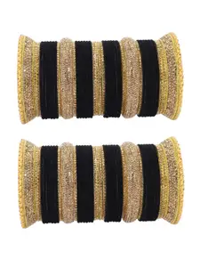 LAVAZZA Set Of 80 Crystal-studded Chuda Bangles