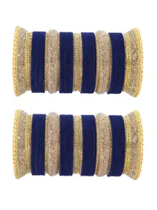 LAVAZZA Set Of 80 Crystal-studded Chuda Bangles