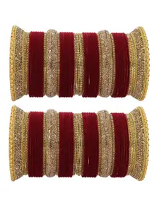 LAVAZZA Set Of 80 Crystal-studded Chuda Bangles