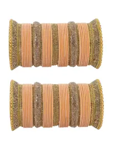 LAVAZZA Set Of 80 Crystal-studded Chuda Bangles