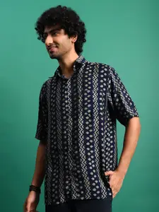 Sangria Classic Ethnic Motifs Printed Spread Collar Casual Shirts