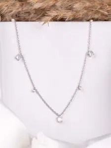 STERLYN Rhodium-Plated CZ-Studded Necklace