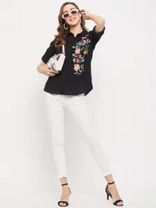 Ruhaans Women Classic Floral Opaque Printed Casual Shirt