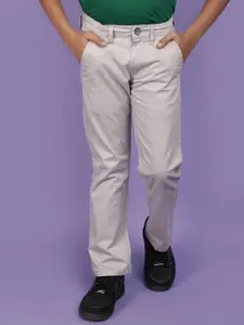 V-Mart Boys Mid-Rise Twill Weave Cotton Chinos Trousers