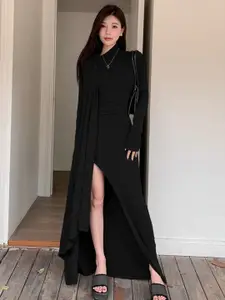 Stylecast X KPOP Black Long Sleeves Maxi Dress