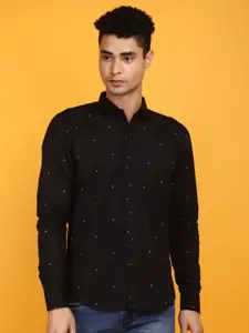 V-Mart Slim Fit Micro Ditsy Printed Cotton Casual Shirt