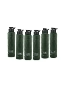 Classic Essentials Green & Black 6 Pieces Stainless Steel Solid Water Bottle 1L