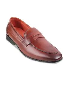 Mochi Men Textured Leather Formal Slip-On Shoes