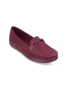 Mochi Textured Round Toe Horsebit Loafers