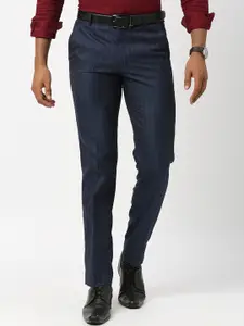 Berkshire Men Smart Slim Fit Easy Wash Striped Formal Trousers