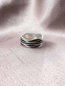 Arte Jewels Men 92.5 Sterling Silver Adjustable Finger Ring