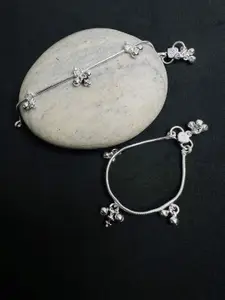 Arte Jewels Set Of 2 925 Sterling Silver Ghungroo Anklet